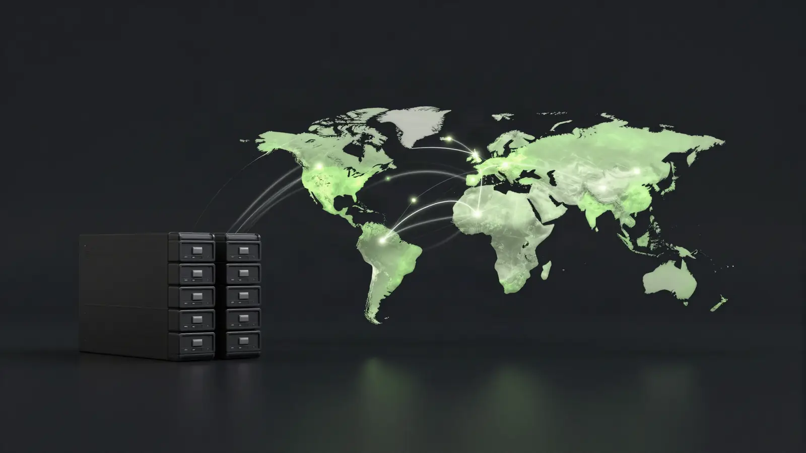 Globe with connected network nodes, representing a content delivery network