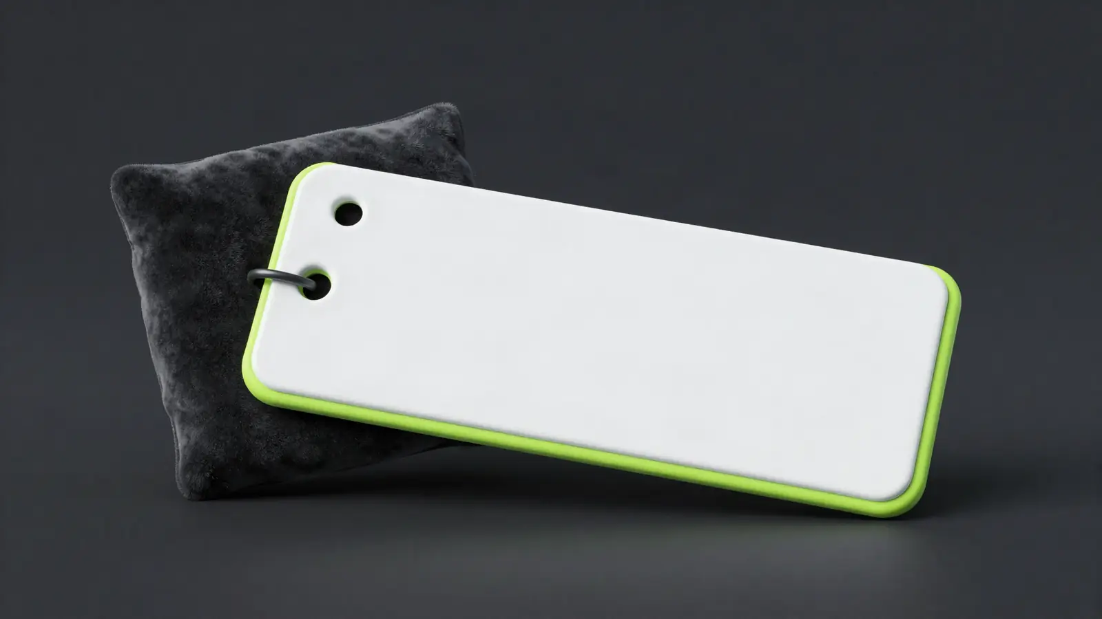 Blank name tag displayed like a jewel with a price tag