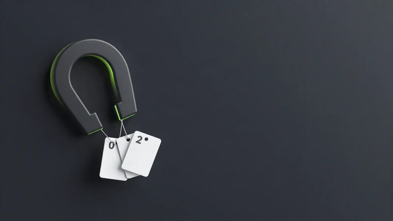 Magnet attracting contact cards with a price tag